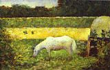 Horse Canvas Paintings - Landscape with a Horse